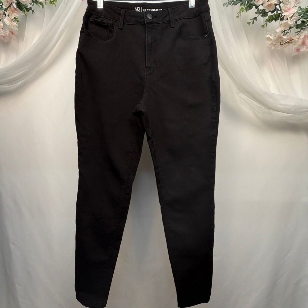 No Boundaries Womens Size 13 Black High Rise Skinny Jeans Stretch Denim Pants